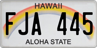 HI license plate FJA445