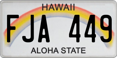 HI license plate FJA449