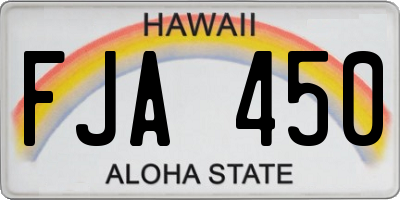 HI license plate FJA450