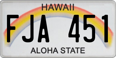 HI license plate FJA451