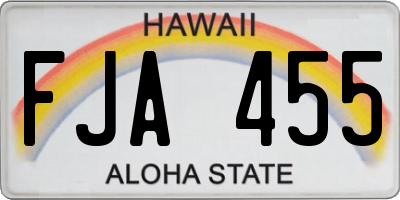 HI license plate FJA455
