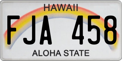 HI license plate FJA458