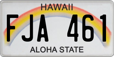 HI license plate FJA461