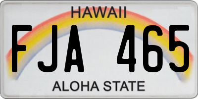HI license plate FJA465