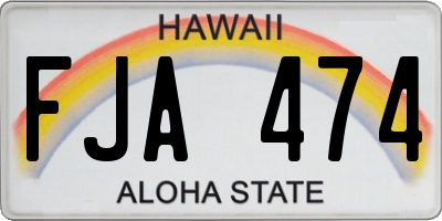 HI license plate FJA474