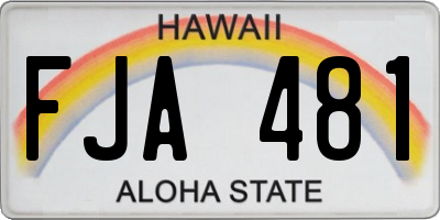HI license plate FJA481