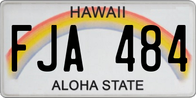 HI license plate FJA484