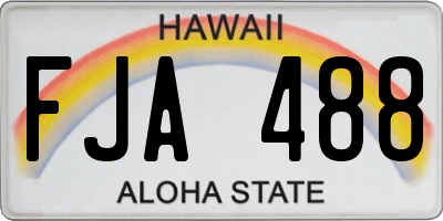 HI license plate FJA488