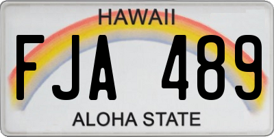 HI license plate FJA489