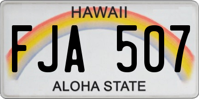 HI license plate FJA507