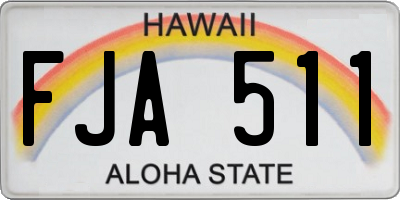 HI license plate FJA511