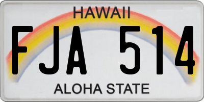 HI license plate FJA514