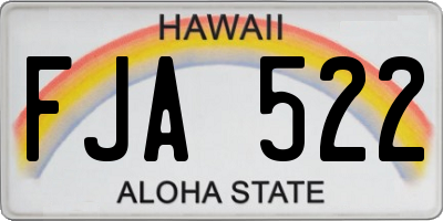 HI license plate FJA522