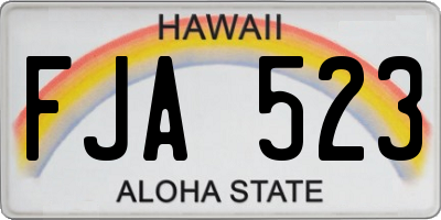 HI license plate FJA523
