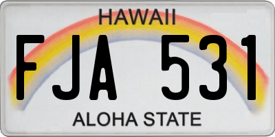 HI license plate FJA531