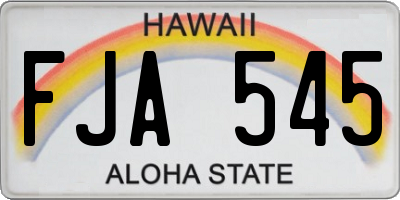 HI license plate FJA545