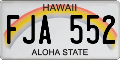 HI license plate FJA552