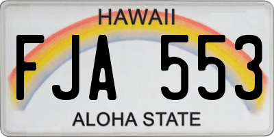 HI license plate FJA553