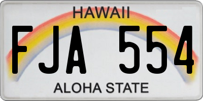 HI license plate FJA554