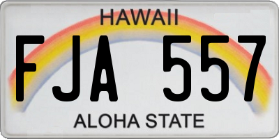 HI license plate FJA557