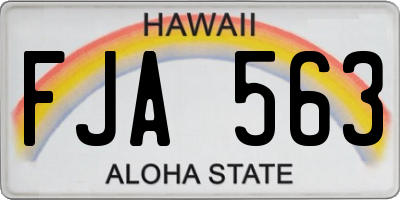 HI license plate FJA563