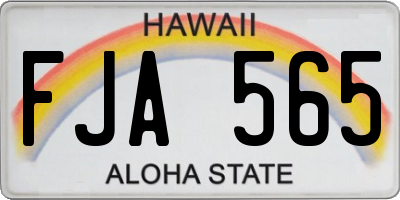 HI license plate FJA565