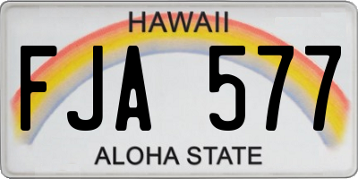 HI license plate FJA577