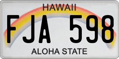 HI license plate FJA598