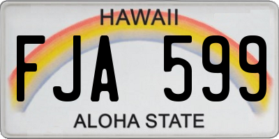 HI license plate FJA599