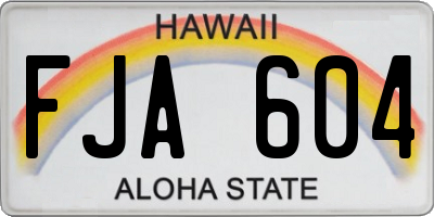 HI license plate FJA604