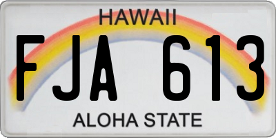 HI license plate FJA613