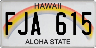 HI license plate FJA615
