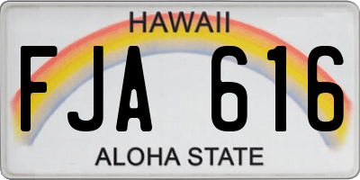 HI license plate FJA616