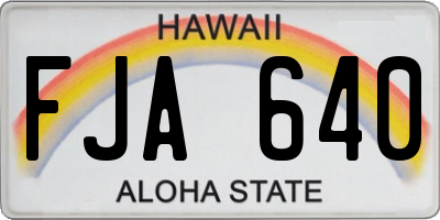 HI license plate FJA640