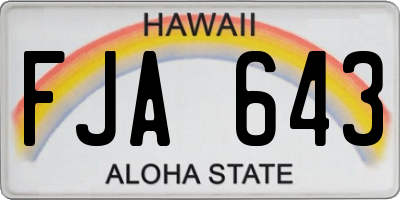 HI license plate FJA643