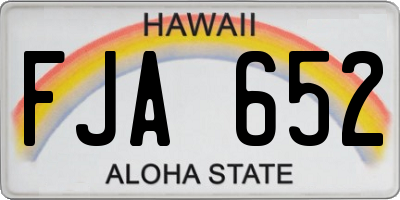 HI license plate FJA652