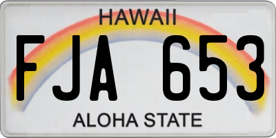 HI license plate FJA653