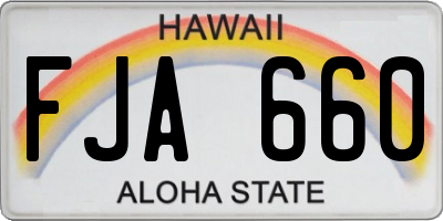 HI license plate FJA660