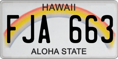 HI license plate FJA663