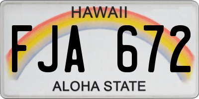 HI license plate FJA672