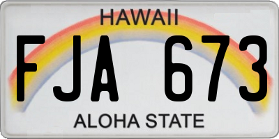 HI license plate FJA673