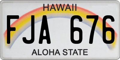 HI license plate FJA676