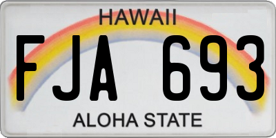 HI license plate FJA693