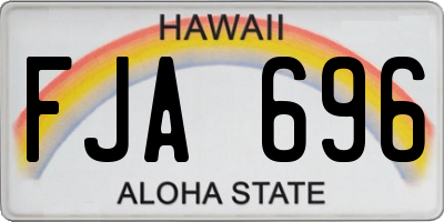 HI license plate FJA696