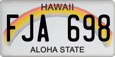 HI license plate FJA698