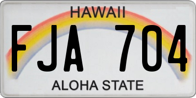 HI license plate FJA704