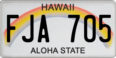 HI license plate FJA705
