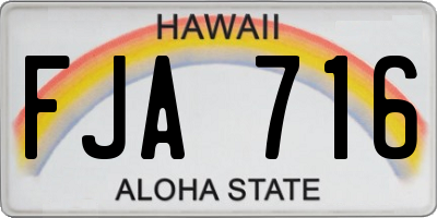 HI license plate FJA716
