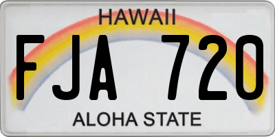 HI license plate FJA720