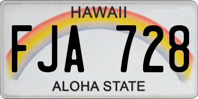 HI license plate FJA728
